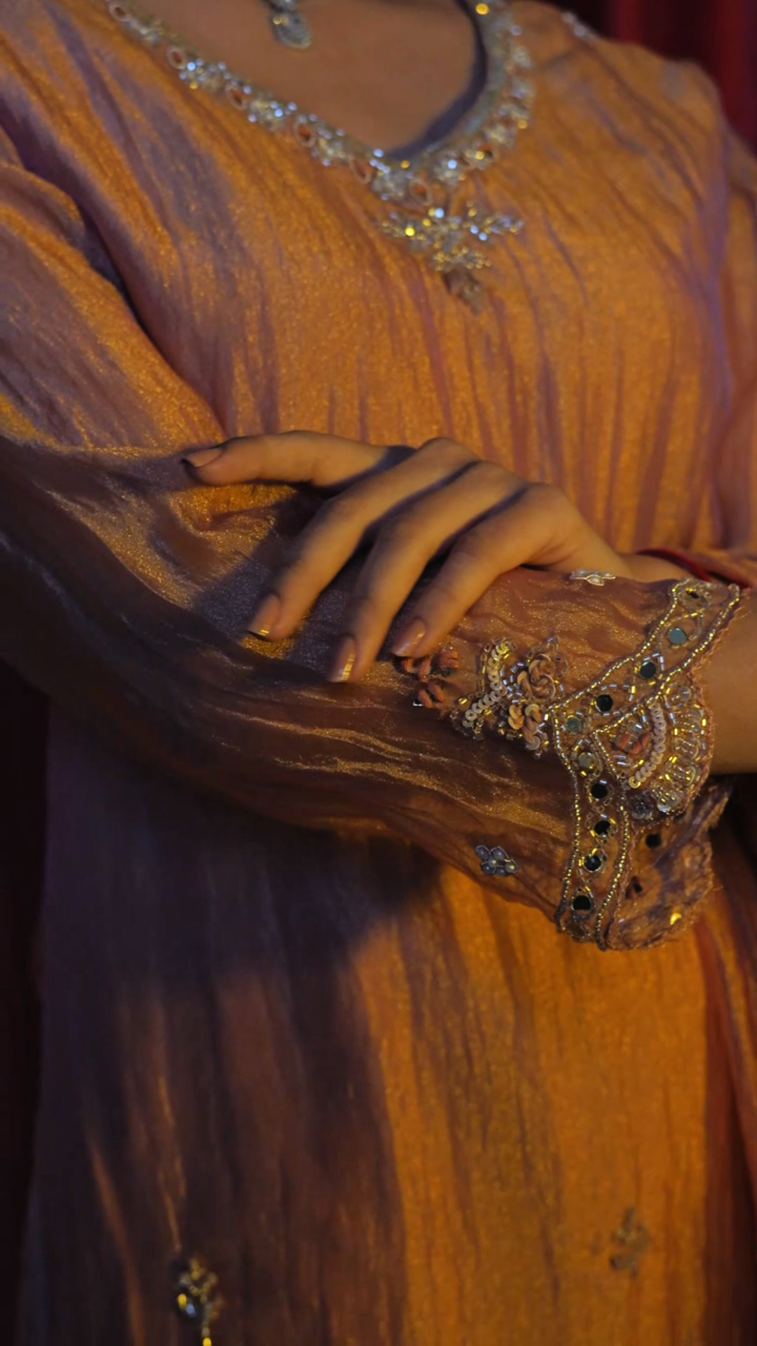 "Kohinoor " glass tissue sharara set