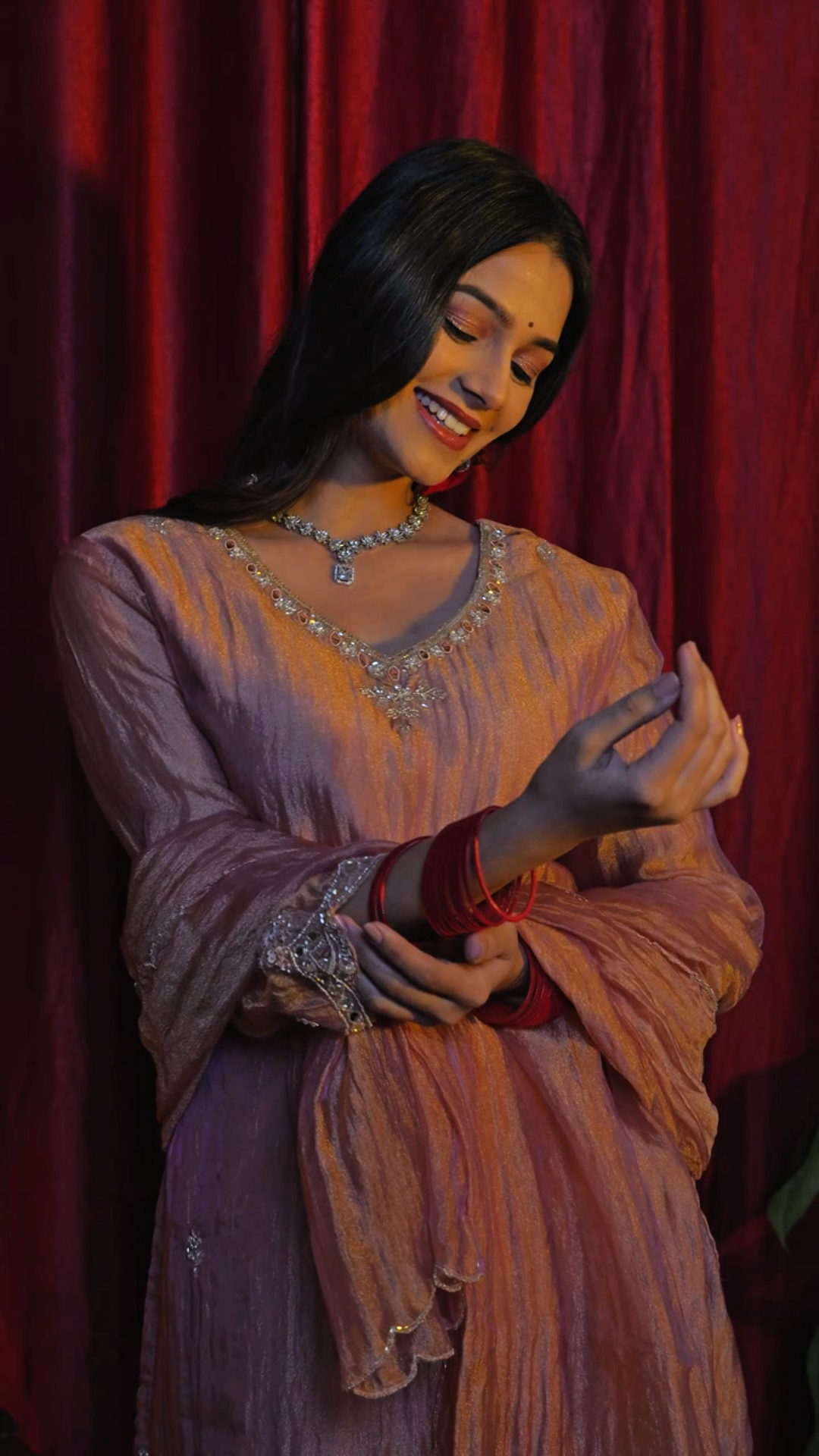 "Kohinoor " glass tissue sharara set