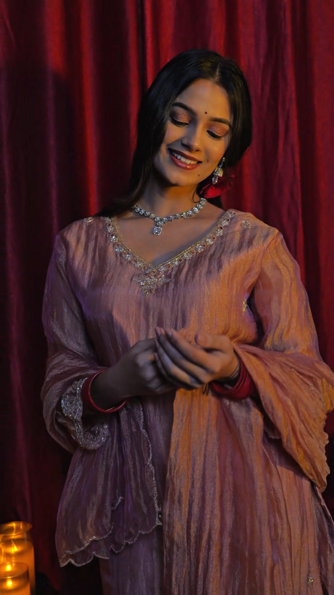 "Kohinoor " glass tissue sharara set