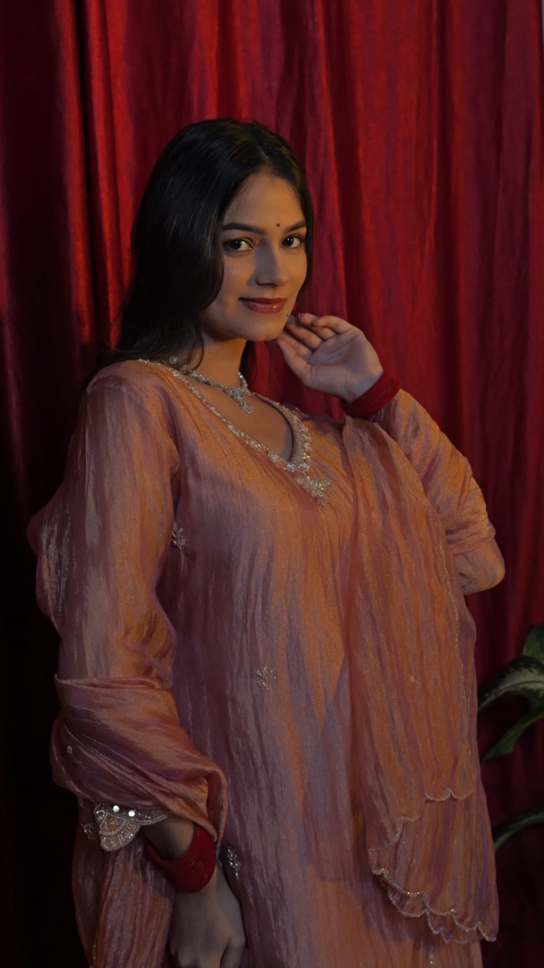 "Kohinoor " glass tissue sharara set