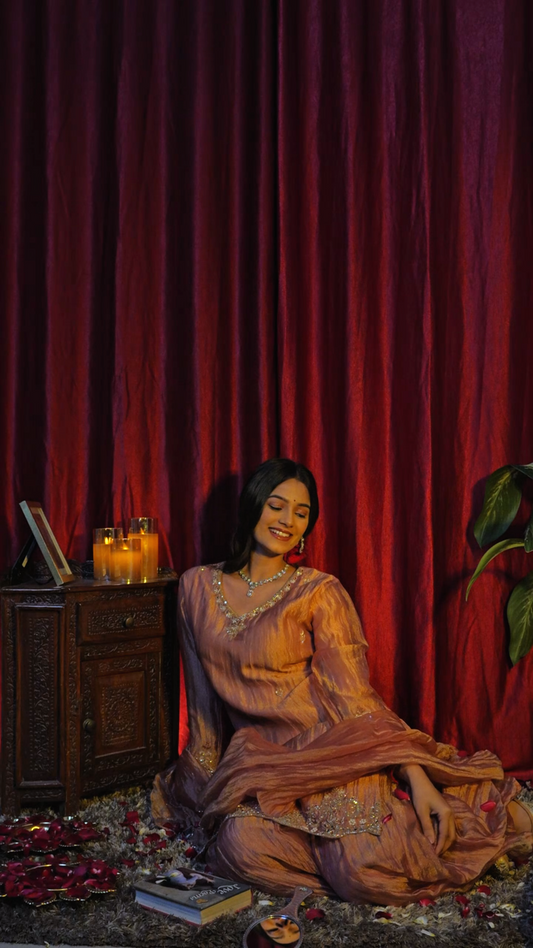 "Kohinoor " glass tissue sharara set