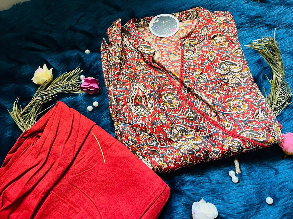 Angrakha Style in beautiful kalmkari print !