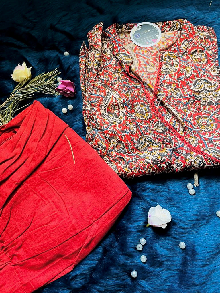 Angrakha Style in beautiful kalmkari print !