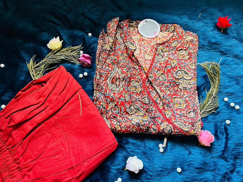 Angrakha Style in beautiful kalmkari print !