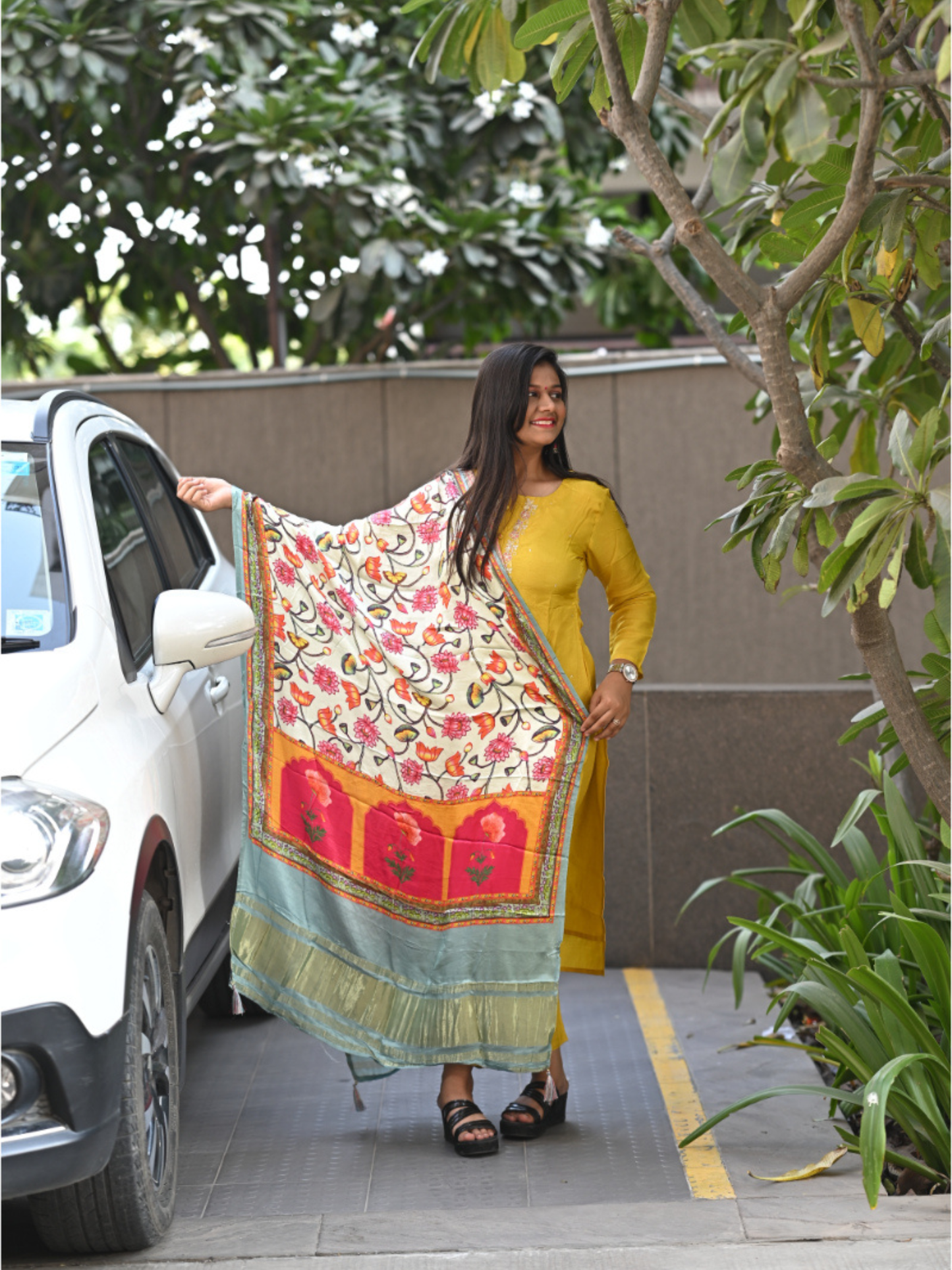 "Yashvi " raw silk dress