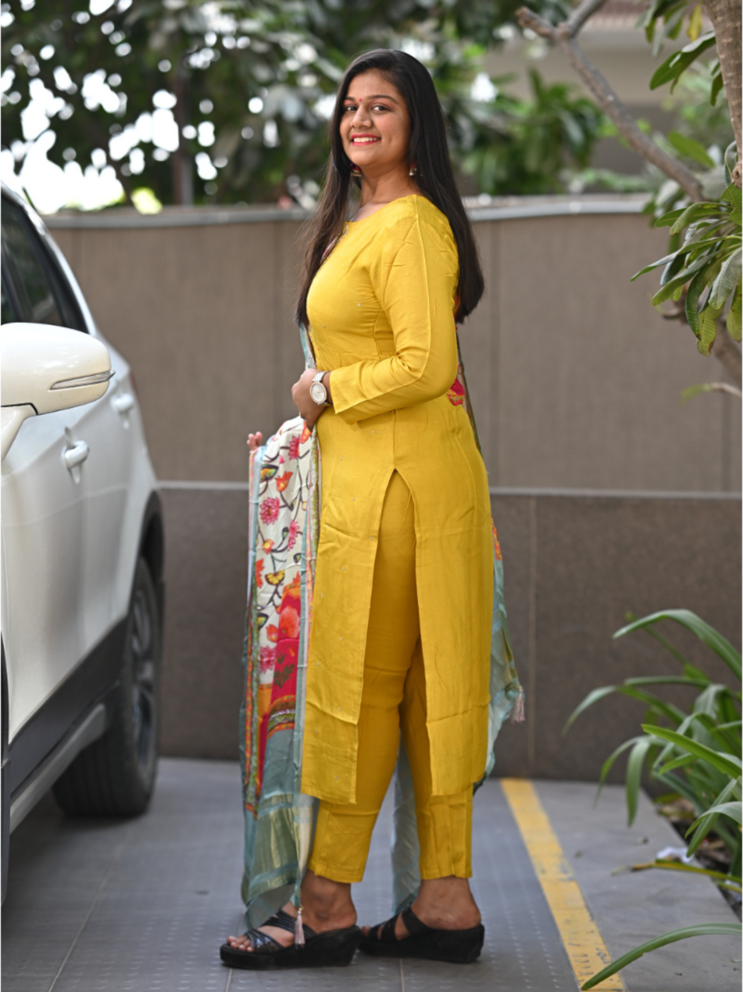 "Yashvi " raw silk dress