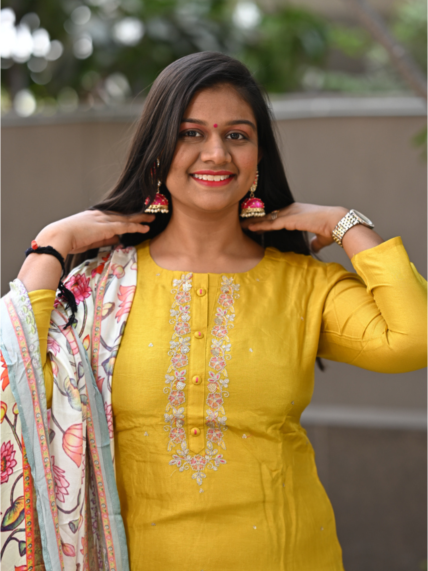 "Yashvi " raw silk dress