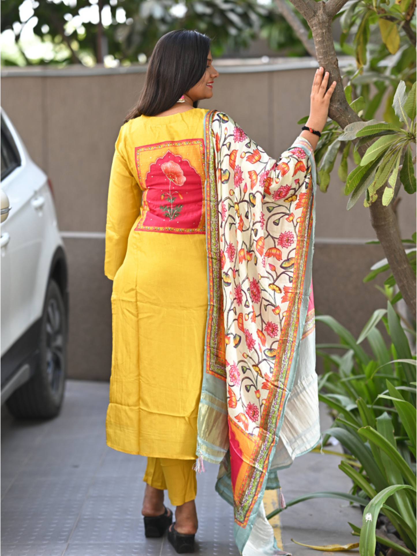 "Yashvi " raw silk dress