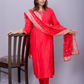 "Riham" raw silk dress
