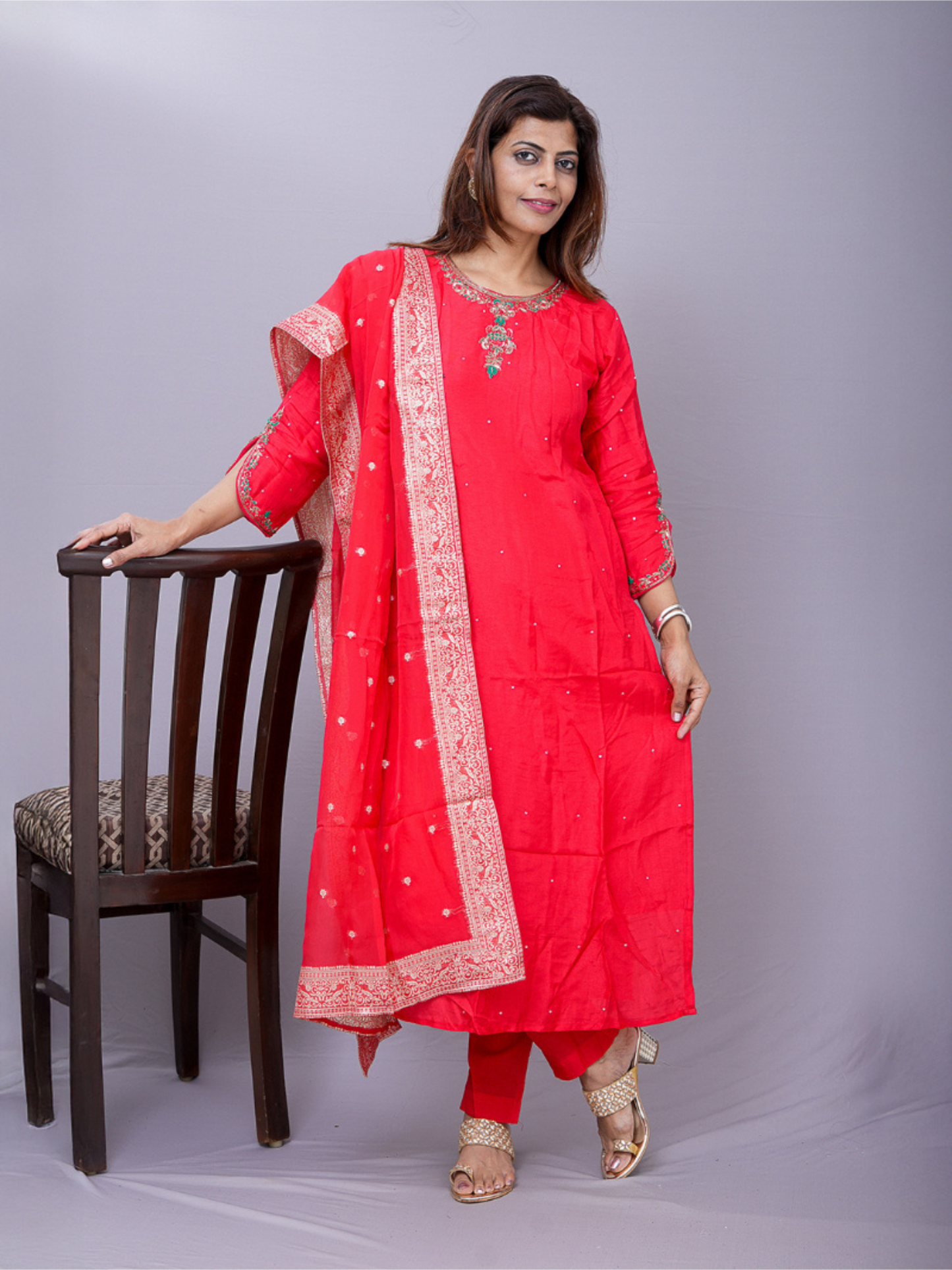 "Riham" raw silk dress