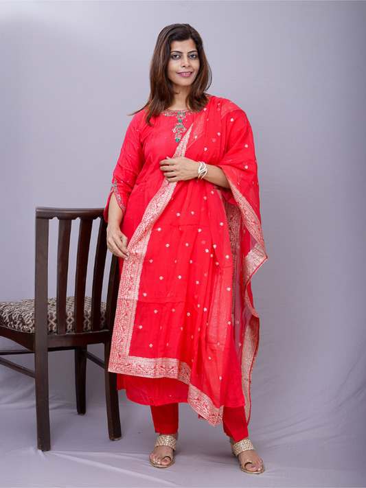 "Riham" raw silk dress