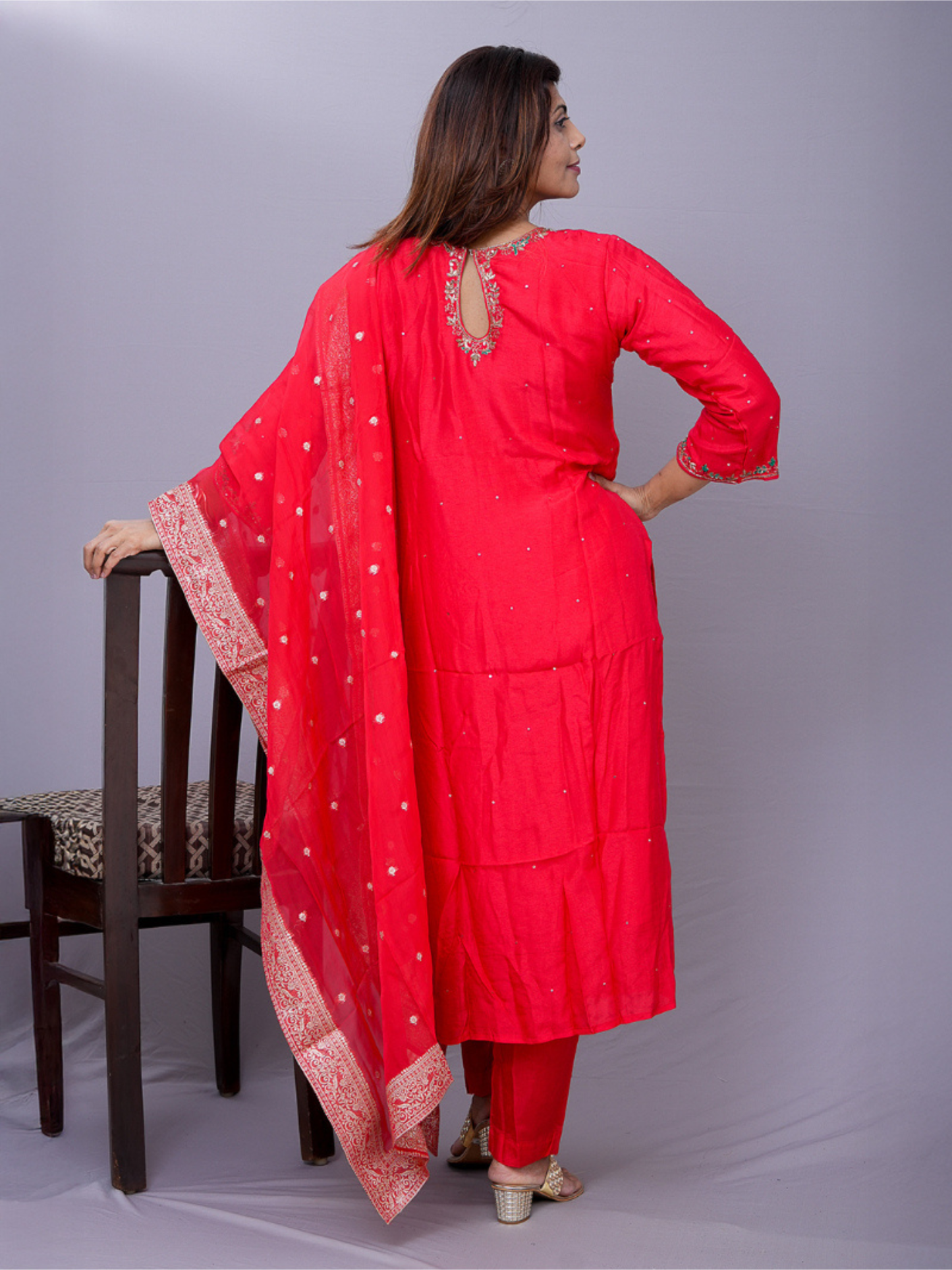 "Riham" raw silk dress
