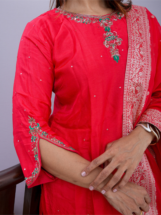 "Riham" raw silk dress