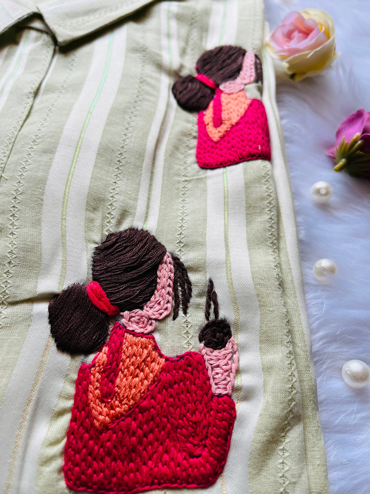 Unique girl  story telling concept comfortable straight kurti