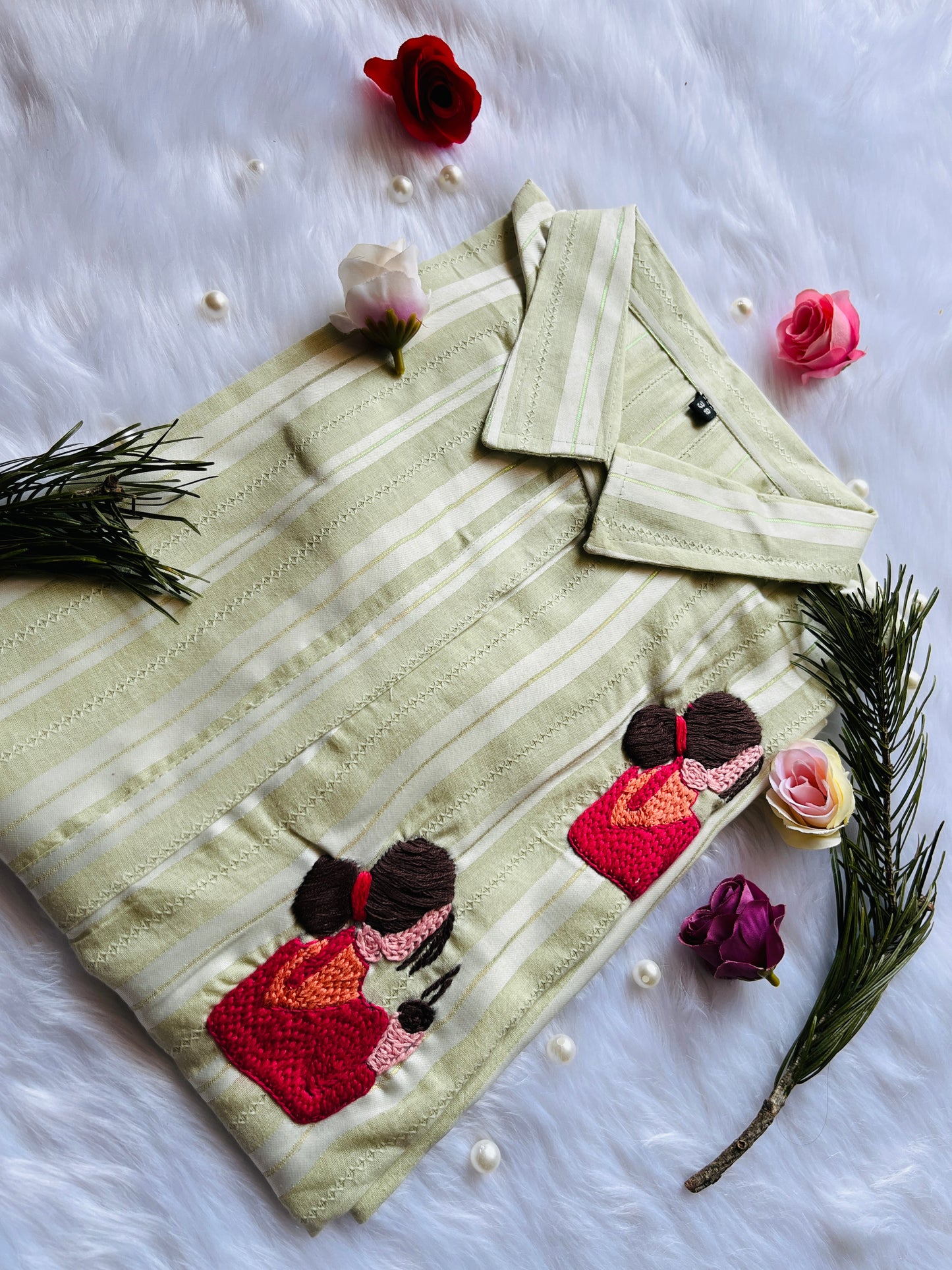 Unique girl  story telling concept comfortable straight kurti